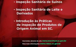 Cidasc oferece cursos online na área de inspeção de produtos de origem animal