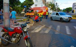 Colisão entre carro e moto deixa homem ferido em SMOeste 
