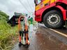 Motorista fica ferido em acidente entre dois caminhões na SC 163