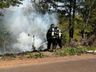 Incêndio destrói veículo e se espalha pela vegetação às margens da BR-282, em Paraíso 