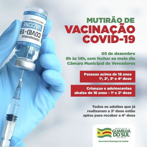 Novo mutirão quer vacinar pessoas não imunizadas contra Covid em Guarujá do Sul