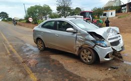 ATUALIZADA: Mulher sofre ferimentos graves em colisão entre carro e trator na SC 163