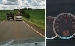 Vídeo mostra pulverizador agrícola realizando ultrapassagem a 110 km/h