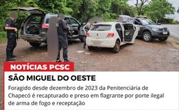 Foragido da Penitenciária de Chapecó é preso em flagrante em SMO com arma roubada