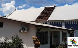 Temporal destelha Igreja de Itapiranga pela segunda vez em 10 dias