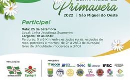 Inscrições para a Caminhada da Primavera seguem até dia 20 deste mês