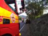 Condutora perde o controle da direção e tomba na SC-157 
