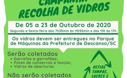 Descanso terá três semanas de campanha para recolha e destinação correta de vidros