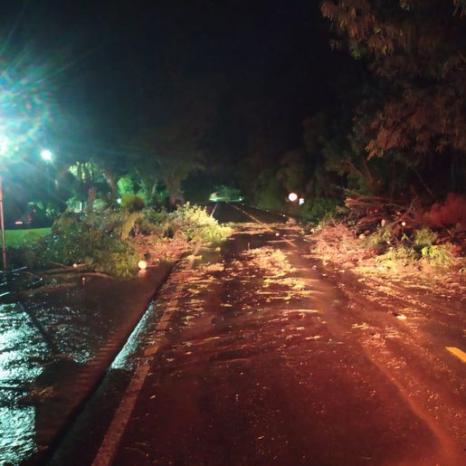 Deslizamento de terra bloqueia trânsito na SC-163
