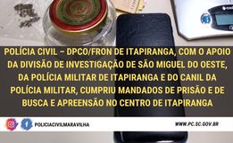 Polícia Civil de Itapiranga prende dois jovens por tráfico de drogas