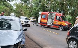 Colisão entre carro e moto é registrada na SC 163 em Iporã do Oeste