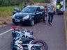 Homem fica ferido em colisão entre carro e moto no interior de Mondai