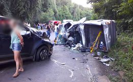 Acidente envolvendo 5 veículos deixa uma pessoa morta em Cunha Porã