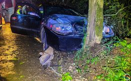 Homem colide carro em árvore e é preso por embriaguez em São Miguel do Oeste