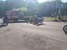 Mulher fica ferida ao colidir moto em caminhão e sofrer queda na avenida em Iporã do Oeste