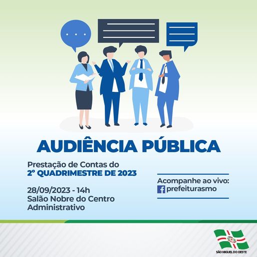 Municipalidade realiza Audiência Pública do 2º Quadrimestre de 2023 nesta quinta 
