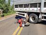 Colisão entre moto e caminhão deixa um ferido na SC-163, em Iporã do Oeste