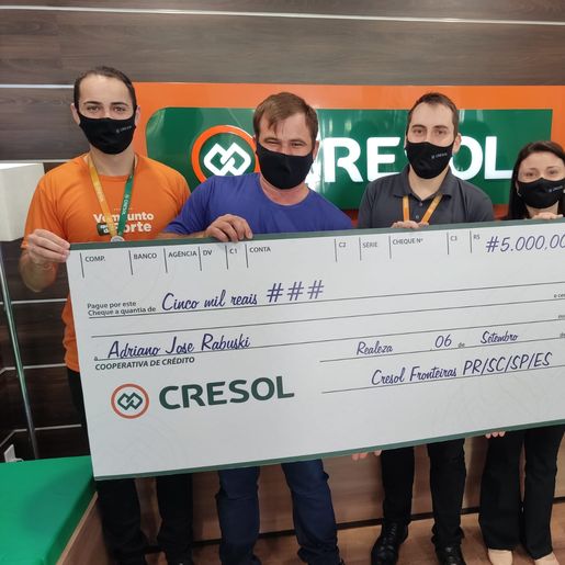 Cooperado da Cresol fatura prêmio de R$ 5 mil em campanha Futuro Premiado