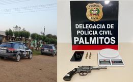 Polícia Civil de Palmitos prende homem por posse irregular de arma de fogo