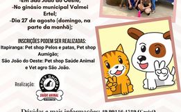 Mutirão de castração de cães e gatos será realizado dia 27, em São João do Oeste