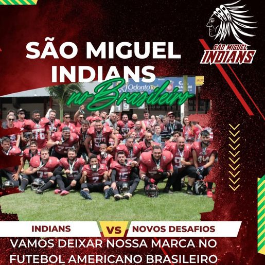 São Miguel Indians recebe Canoas pelo Brasileiro de Futebol Americano