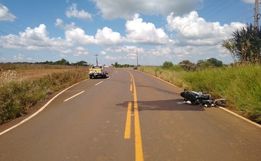 Colisão entre moto e carro na SC-480 deixa jovem em estado grave