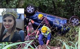 VÍDEO: Ex-rainha da Faismo sofre acidente na BR-282 em São Miguel do Oeste