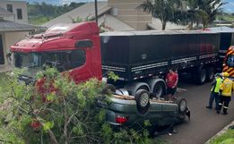 Saída de pista seguida de capotamento é registrada em São José do Cedro