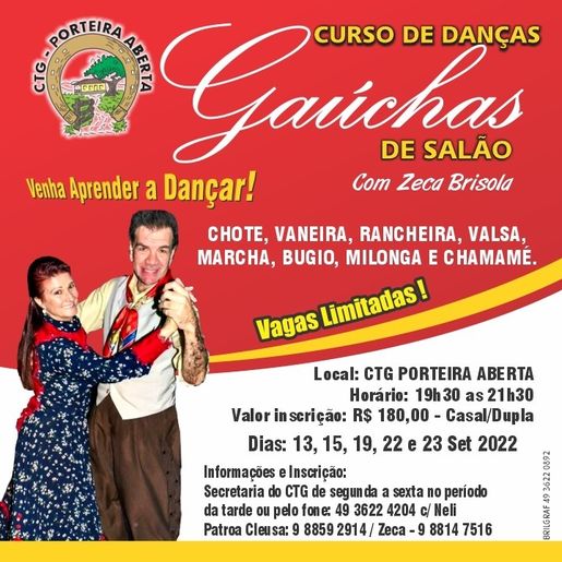 CTG Porteira Aberta realiza Curso de Danças de Salão 
