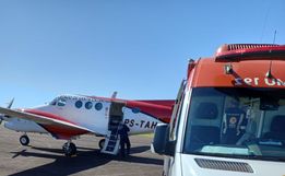 Criança vítima de queimadura é transferida de avião à Florianópolis