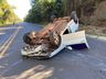 Mulher fica ferida após capotamento na BR-282, em São Miguel do Oeste