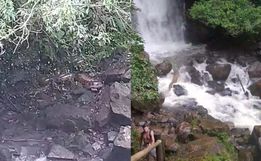 Turistas se assustam com sucuri monstra em cachoeiras