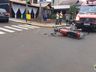 Jovem fica ferido em colisão entre carro e moto no centro de Itapiranga