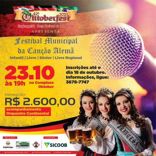 Abertas inscrições para o Festival Municipal da Canção Alemã 
