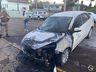 Carro da Secretaria de Saúde de Itapiranga pega fogo