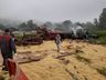 Carreta sai da pista, tomba e pega fogo em Romelândia