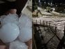Temporal com granizo cobre ruas de SC com 'bolas' de gelo