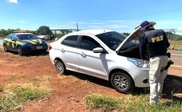 PRF recupera veículo roubado com placas clonadas na BR 163