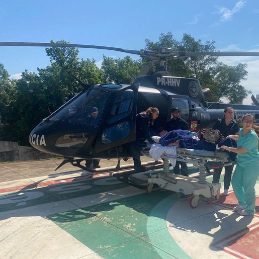 Paciente com infarto é transferido de helicóptero de Maravilha para Xanxerê