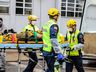 Simulado de evacuação e acidente de trânsito mobiliza Bombeiros e PM; vídeo