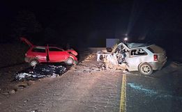 Duas pessoas morrem em colisão frontal na SC-283 em Palmitos
