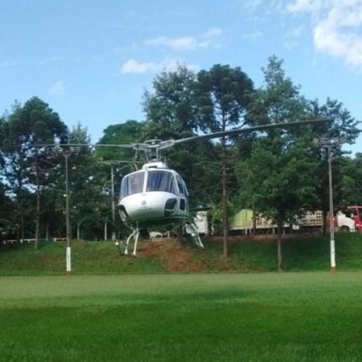 Criança picada por serpente é transferida de helicóptero para Cascavel