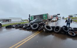 VÍDEO: Trevo de São Miguel do Oeste é fechado