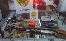 Armas e munições de uso restrito são apreendidas pela Polícia Militar 
