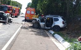 Colisão frontal na BR-282 deixa um morto e cinco feridos em Nova Erechim