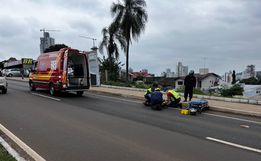 VÍDEO: Acidente deixa motociclista ferido na Willy Barth, em SMOeste 