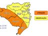 Frente fria coloca áreas de SC em alerta para temporais neste domingo