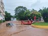 Centro de Quilombo fica embaixo d'água depois de forte chuva 