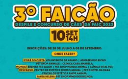 Abertas as inscrições para o desfile e concurso de cães da 10ª FAIC