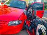 Acidente entre moto e carro deixa dois feridos na SC 163, em Itapiranga